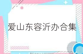 爱山东容沂办合集