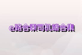 e路合乘司机端合集